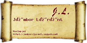 Jámbor Lóránt névjegykártya