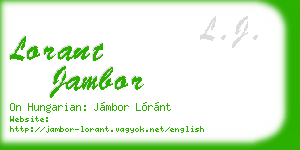 lorant jambor business card